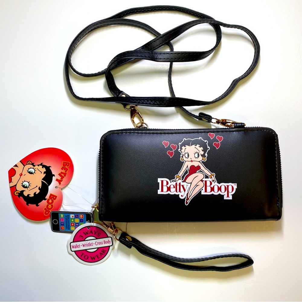 Betty Boop accordion style wallet on a string crossbody purse New with Tag
